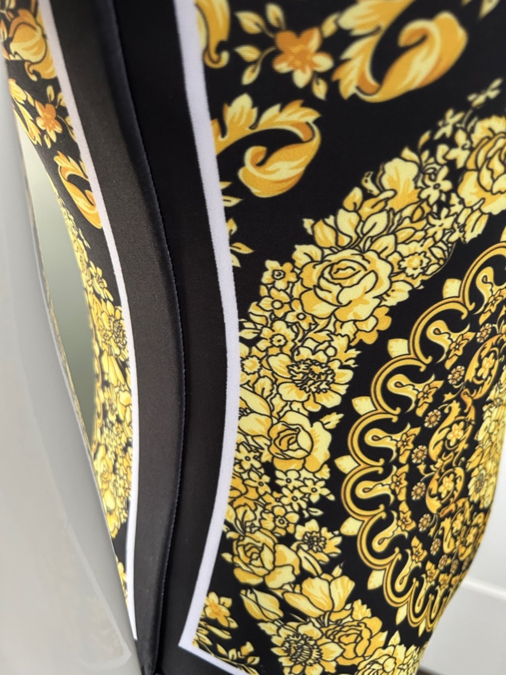 Luxe Black & Gold Baroque Swim Set One Piece + Sarong NEW Resort Glam - Picture 13 of 15